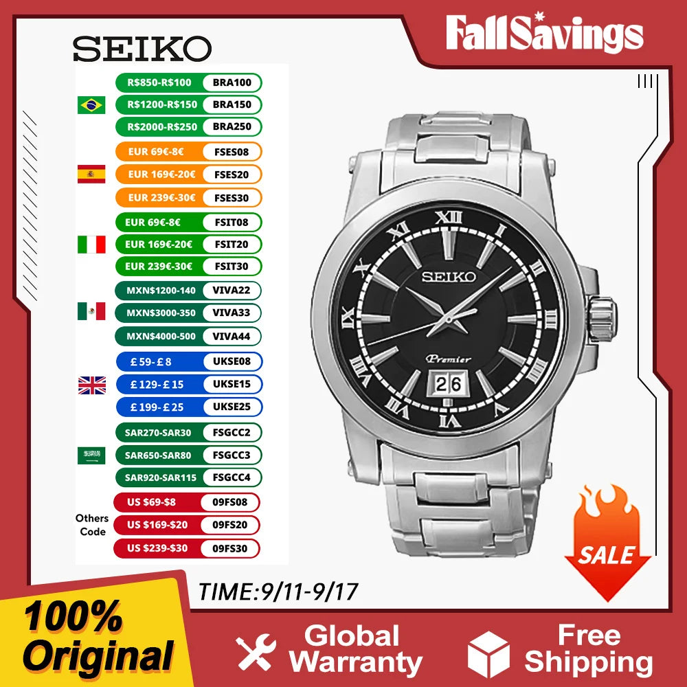 Original Japan SEIKO Watch For Men Quartz Watches Waterproof Fashion Leisure Watches