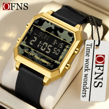 OFNS Brand Top 6161 New Electronic Digital Watch Men's Military Sports Watch Top Luxury LED Waterproof Electronic Men's Watch