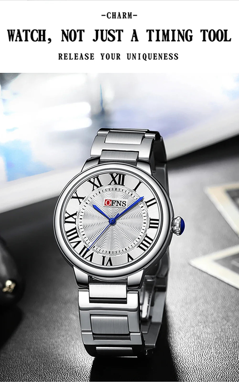 OFNS High end Brand Top 1508 Watch Steel Band Fashion Roman Scale dial Light Luxury Waterproof Women's Quartz Watch 2024