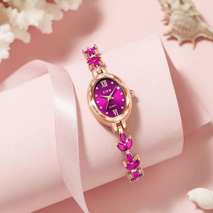 UTHAI V22 Women's Watches Light Luxury Diamond Inlaid Female Watch Waterproof Oval Ladies Fashion Quartz Bracelet Wristwatch