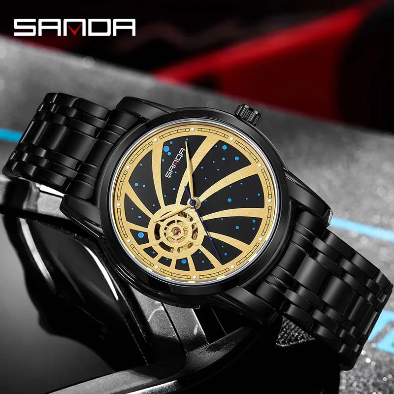 SANDA New Trend Men's Watch Fashion Luminous Waterproof Automatic Mechanical Watch Luxury Personality Religio Masculino 7004