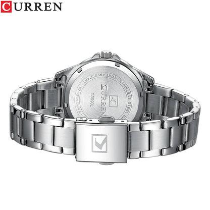 CURREN Women's Watches Brand Luxury Fashion Ladies Watch Stainless Steel Female Waterproof Quartz Wristwatches Montre Femme 9090