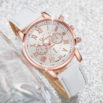 Coffret de montres à quartz pour femme avec cadran Roma, 5 pièces