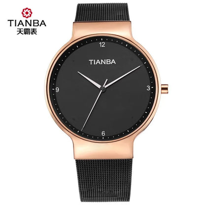 TIANBA Solar Energy Watch Men Quartz Watches Waterproof Fashion Leisure Stainless Steel watchs