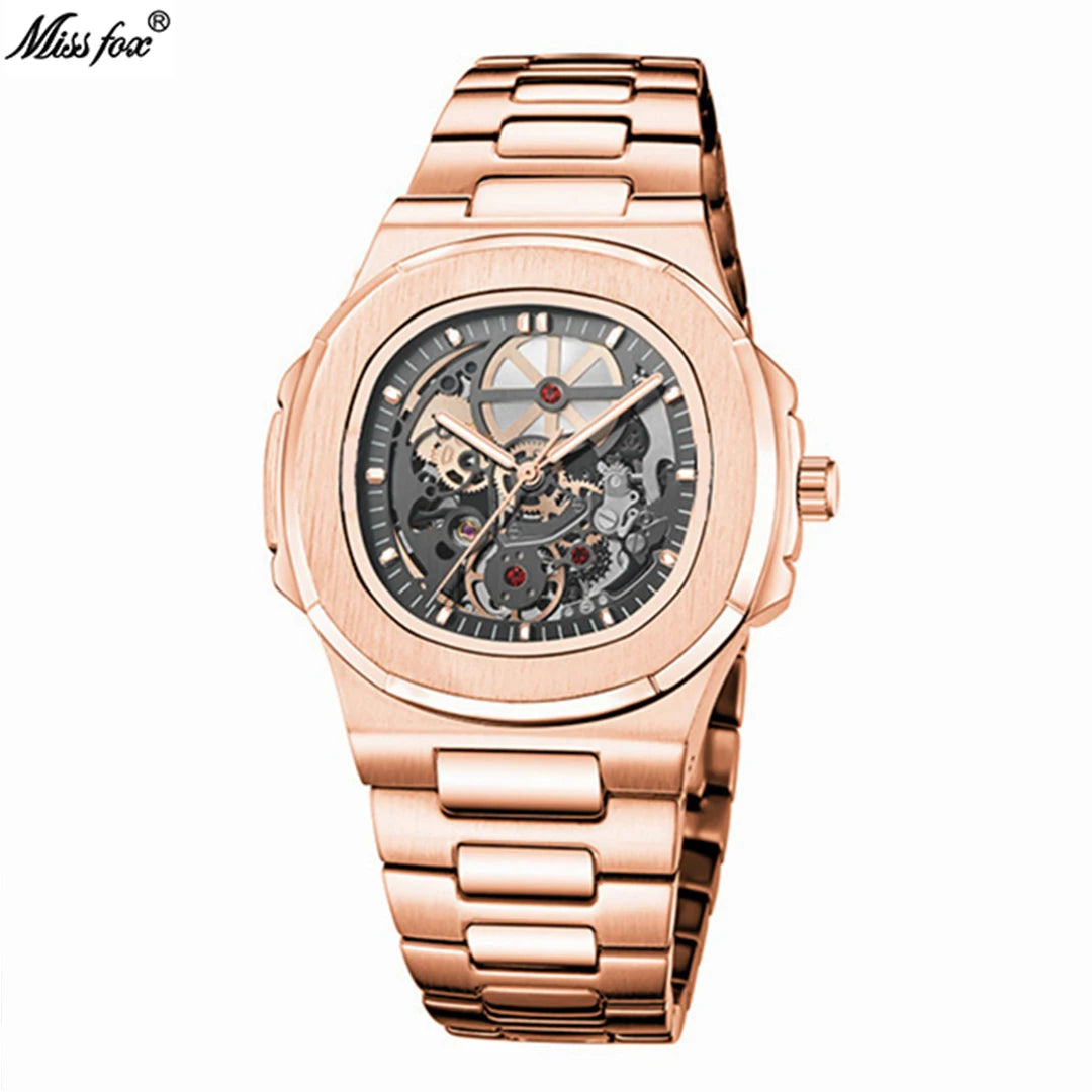 New Skeleton Mechanical Watch Men Luxury Brand Stainless Steel Tourbillon Automatic Watches High Quality Dive  Clock Dropship