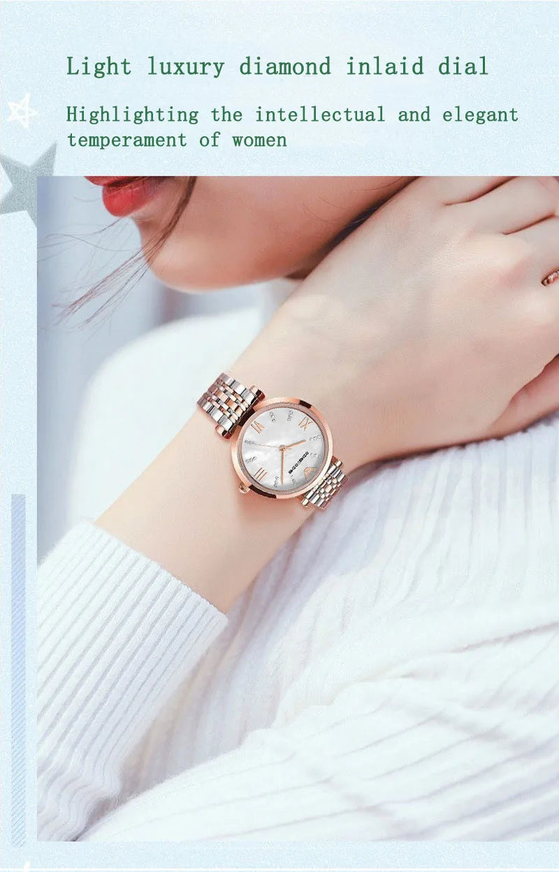 UTHAI V105 Women's Watch Snake Luxury Exquisite Diamonds Metal Bracelet Student Girl Watches Ladies Fashion Quartz Clock Watch