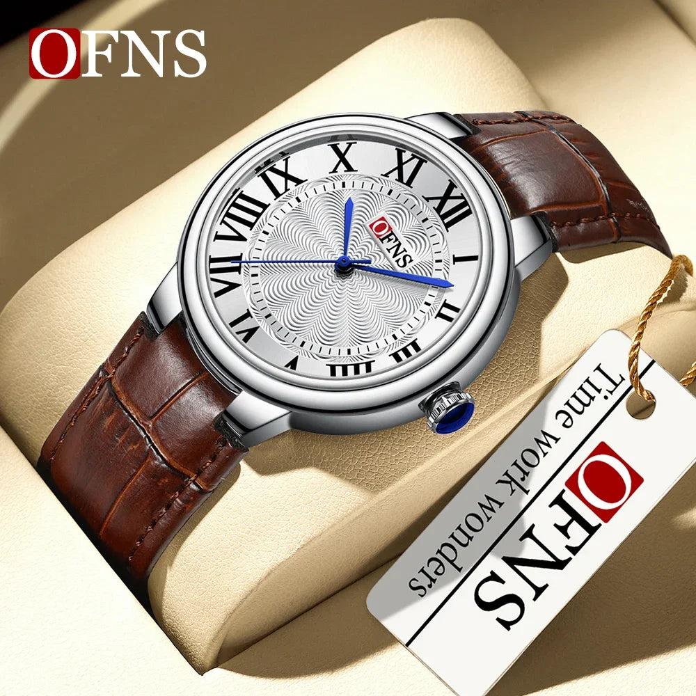 OFNS High end Brand Top 1508 Watch Steel Band Fashion Roman Scale dial Light Luxury Waterproof Women's Quartz Watch 2024