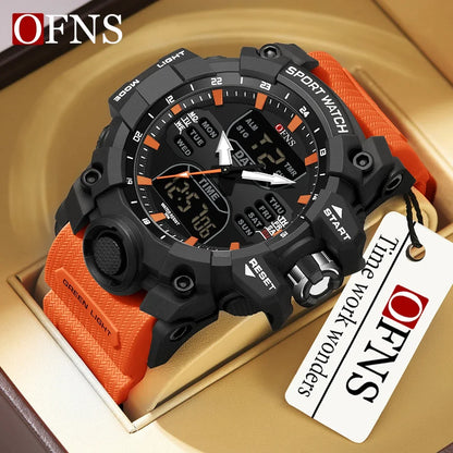 OFNS Top 6126 New Step Calorimeter Single Screen Electronic Watch Minimalist Night Light Waterproof Sports Men's Quartz Watch