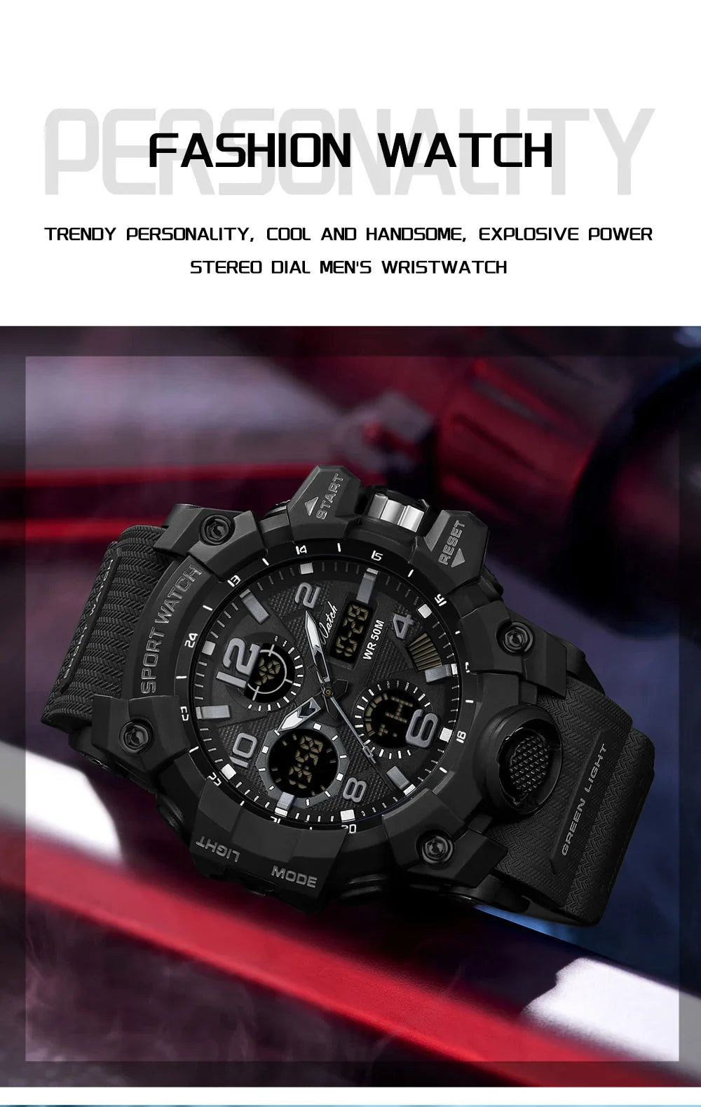 OFNS 6021 Fashionable and Trendy Men's Multi functional Luminous Alarm Clock, Shockproof and Waterproof Men's Watch 2024