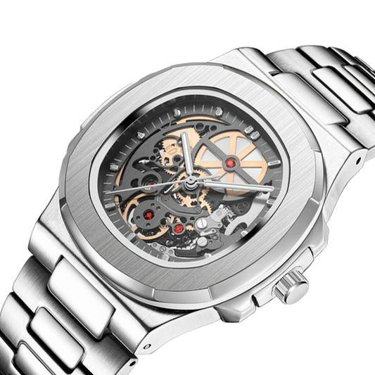 New Skeleton Mechanical Watch Men Luxury Brand Stainless Steel Tourbillon Automatic Watches High Quality Dive  Clock Dropship