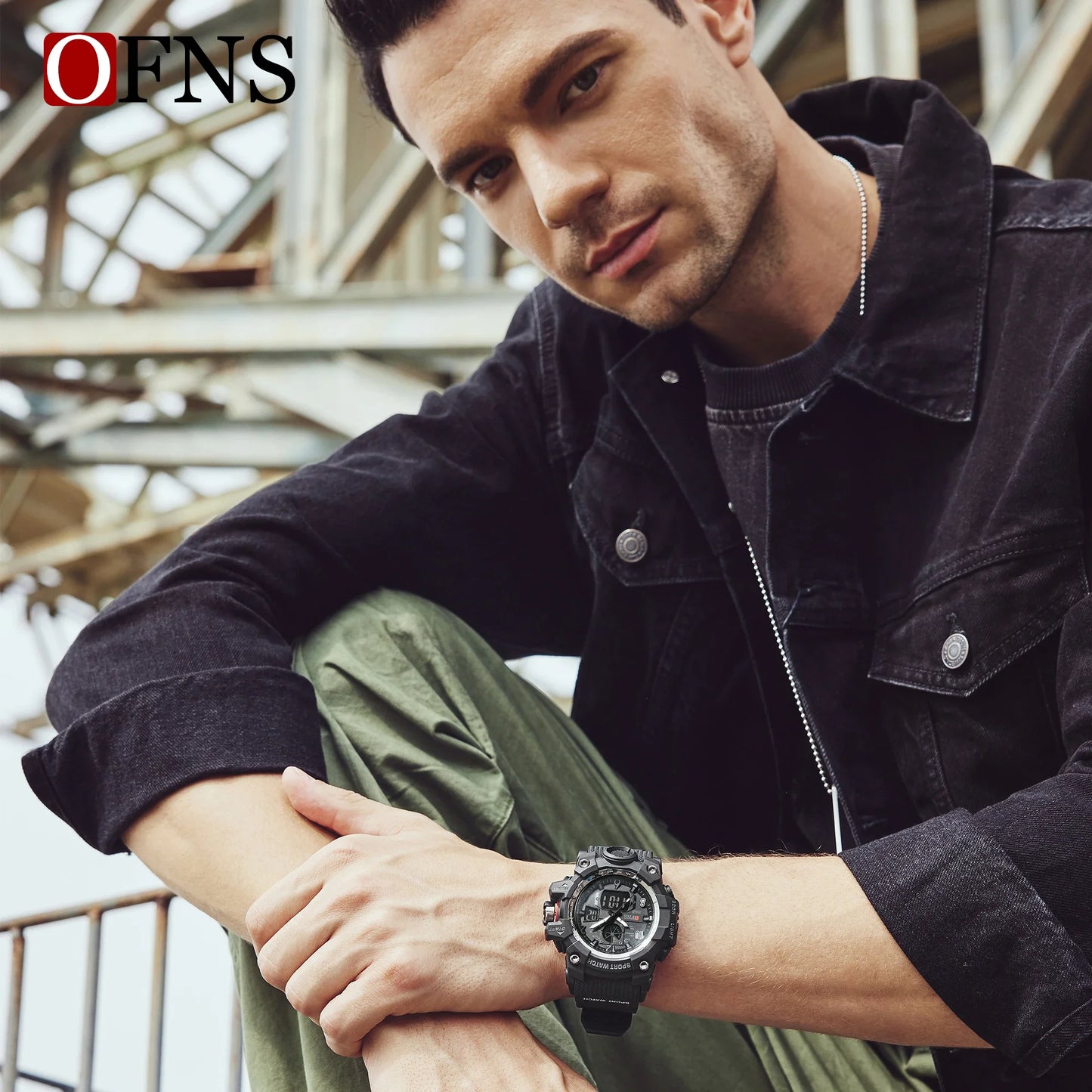 OFNS Top Brand Sports Men's Watches Military Quartz Watch Man Waterproof Wristwatch for Men Clock shock relogios masculino 3169