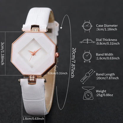 FASHION WOMEN'S QUARTZ WATCHES WITH LEATHER BAND