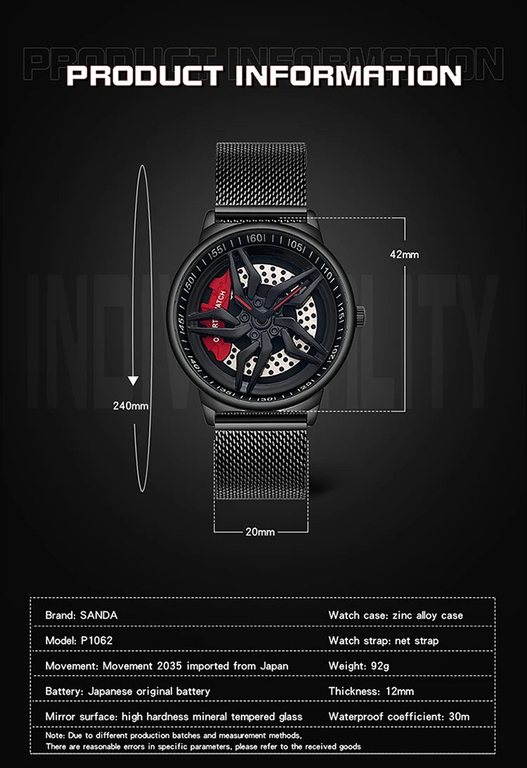 SANDA Luxury Mens Watches Top Brand Fashion Business Men’s Wristwatch Quartz Watch for Male Clock Relogio Masculino P1062