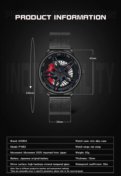 SANDA Luxury Mens Watches Top Brand Fashion Business Men’s Wristwatch Quartz Watch for Male Clock Relogio Masculino P1062