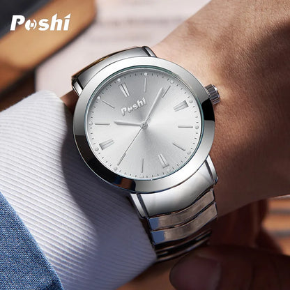 POSHI Fashion Watch for Man Origial Design Alloy Strap Men's Wristwatch Waterproof Business Clock relogios masculino reloj