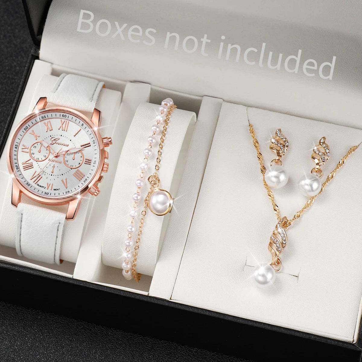 Coffret de montres à quartz pour femme avec cadran Roma, 5 pièces