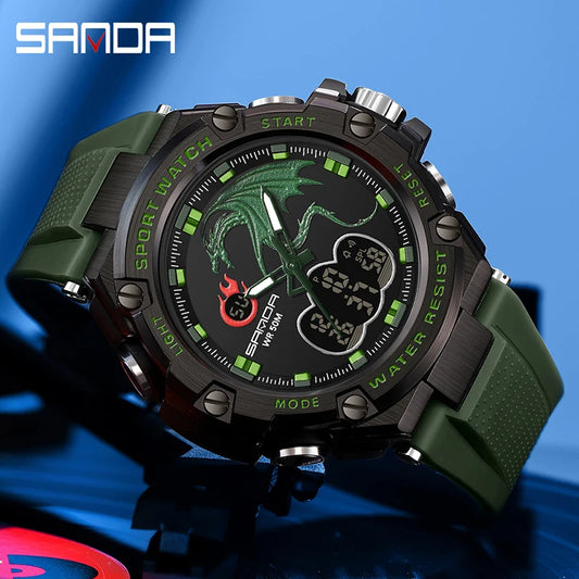 SANDA Men's Military Sports Electronic Watches Waterproof Shock Man Top Luxury Clock Digital Writwatch relogio masculino 3171