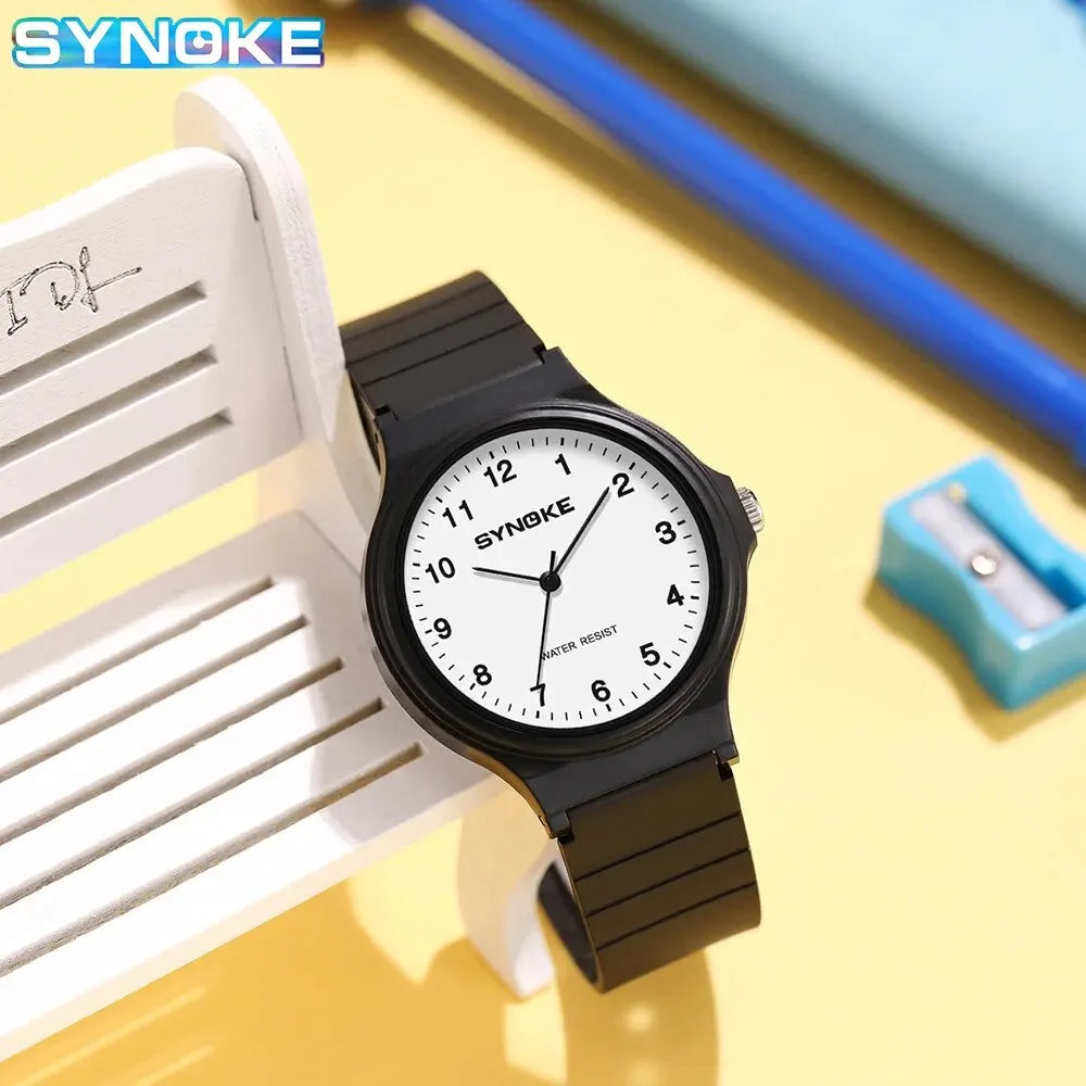 Synoke Student Watch Minimalist Fashion Quartz Watch Men and Girls Waterproof Sports Watch Large Digital Display