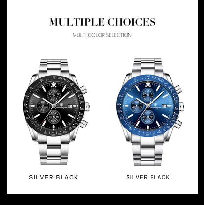 POEDAGAR Luxury Men Watch High Quality Fashion Chronograph Waterproof Luminous Date Stainless Steel Quartz Watch Man Clock Reloj