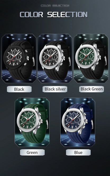 OFNS Top Class 8019 New Men's Quartz Watch Youth Student Fashion Three Eyes Six Needle Calendar Waterproof Men's Quartz Watch