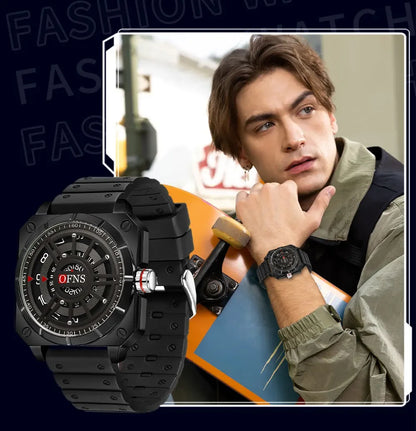 OFNS New 8026 Fashion Men's Watch Creative Cool Trend Large dial Quartz Watch Business Waterproof Men's Watches