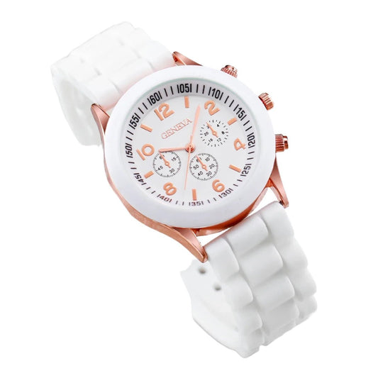 3PCS Women Watches Fashion Arabic Dial Silicone Band Ladies Quartz Watch Set（Without Box）