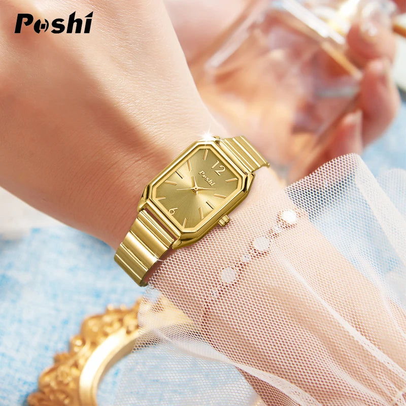 POSHI Elegant Womens Wristwatch Luxury Quartz Watch Fashion Casual Simple Dial Business Ladies Bracelet Waterproof Free Shipping