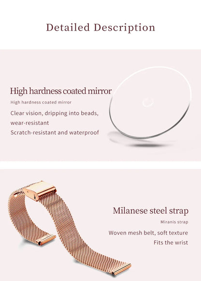 Montres pour femmes OLEVS Montre-bracelet à quartz japonaise étanche Bracelet en acier inoxydable Robe de mode Montre à cadran diamant lumineux pour femme