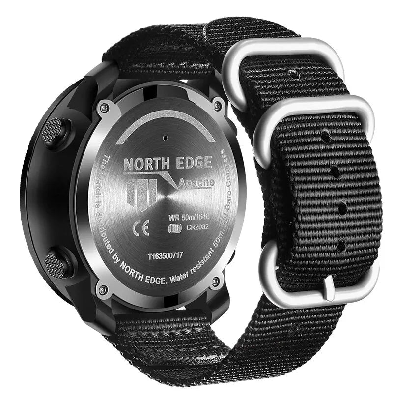 NORTH EDGE Men's Sport Digital Watch Hours Running Swimming Military Army Watches Altimeter Barometer Compass Waterproof 50m