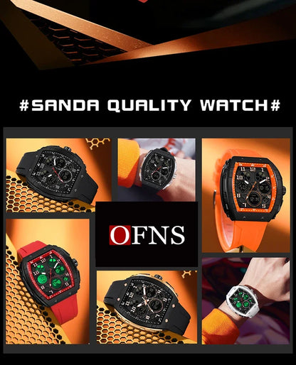 OFNS Top Brand 6157 Digital Watch Men's Sports Watch Electronic LED Men's Watch Men's Clock Outdoor Waterproof Watch 2024