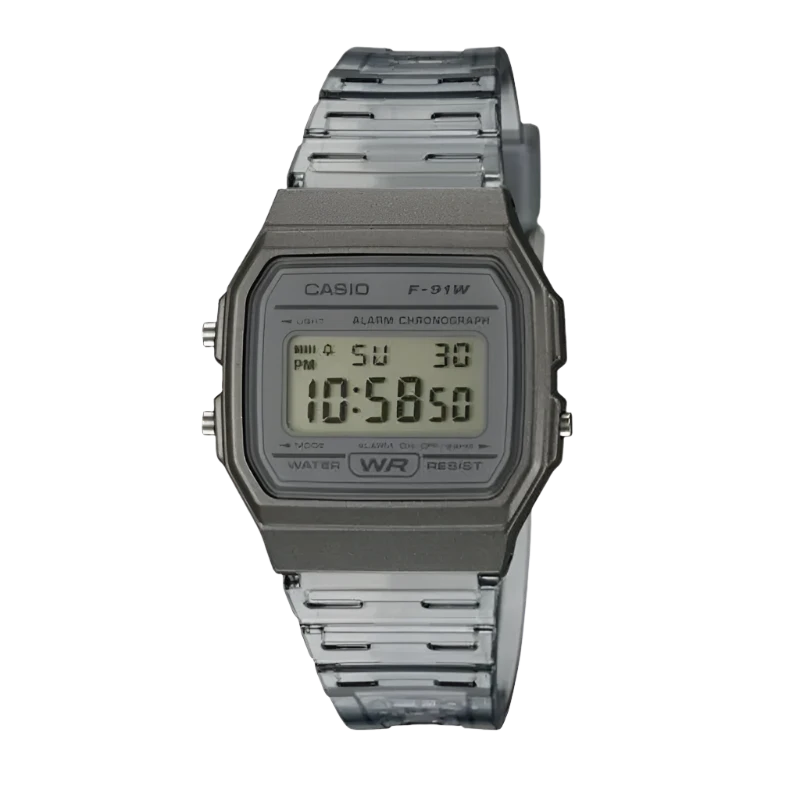 Casio F-91WS Montre électrique carrée en résine pour l'extérieur, étanche, sport, femmes, hommes, étudiants, chronomètre numérique, calendrier automatique