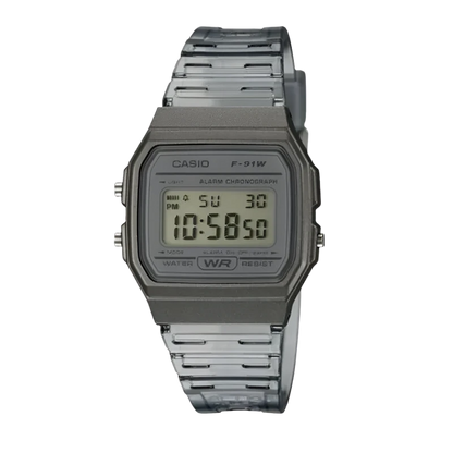 Casio F-91WS Montre électrique carrée en résine pour l'extérieur, étanche, sport, femmes, hommes, étudiants, chronomètre numérique, calendrier automatique