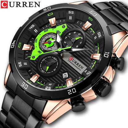 Watches For Men CURREN Man WristWatch Waterproof Chronograph Men Watch Military Top Brand Luxury StainlessSteel Sport Male Clock