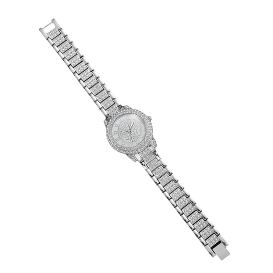 3PCS Women's Watches Fashion Full Diamond Stainless Steel Band Quartz Watch（Without Box）