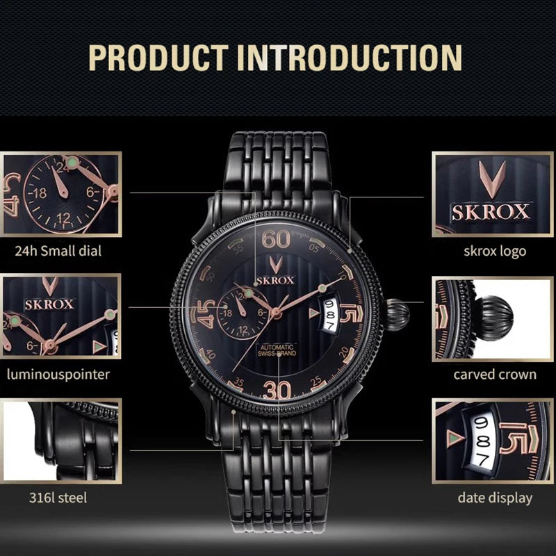 Original Miyota 8217 Japanese Automatic Movement Man Watch Sapphire Stainless Steel Mechanical Wrist Watches Luxury knight Clock