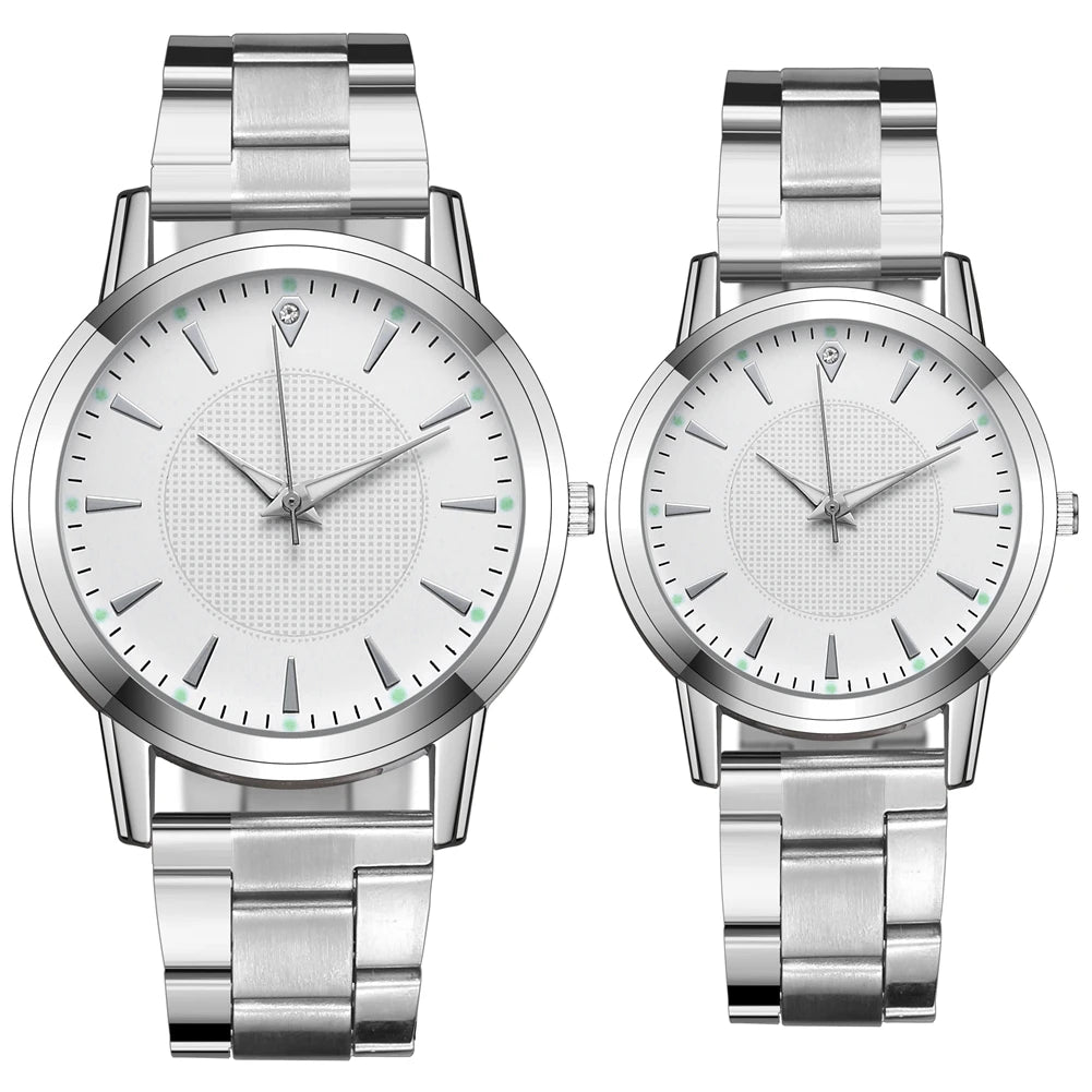 Coffret de montres d'affaires analogiques pour couple, 2 pièces