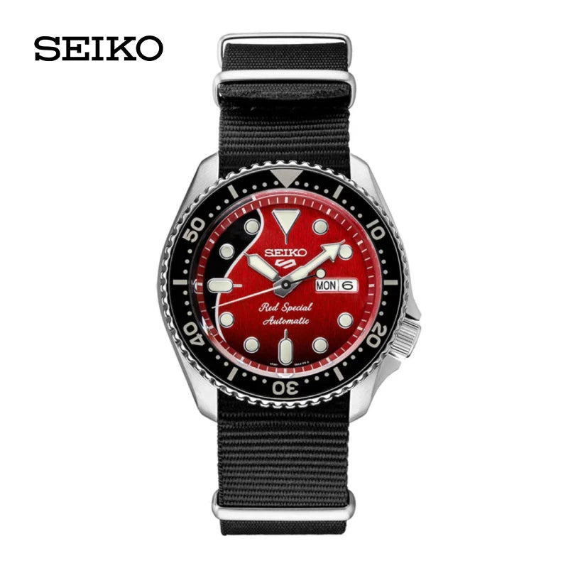 Seiko 5 Original Sports Black Dial Automatic Watch for Men 10Bar Waterproof Mechanical Watchs