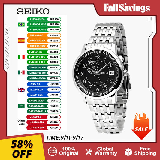 Seiko Men Watch Automatic Mechanical Waterproof  Japanese Original Watches For Men