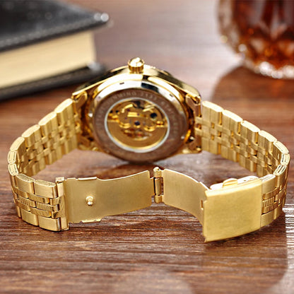 Top Brand Luxury Watches Men Hollow Automatic Golden Skeleton Mechanical Watch Waterproof Men watch