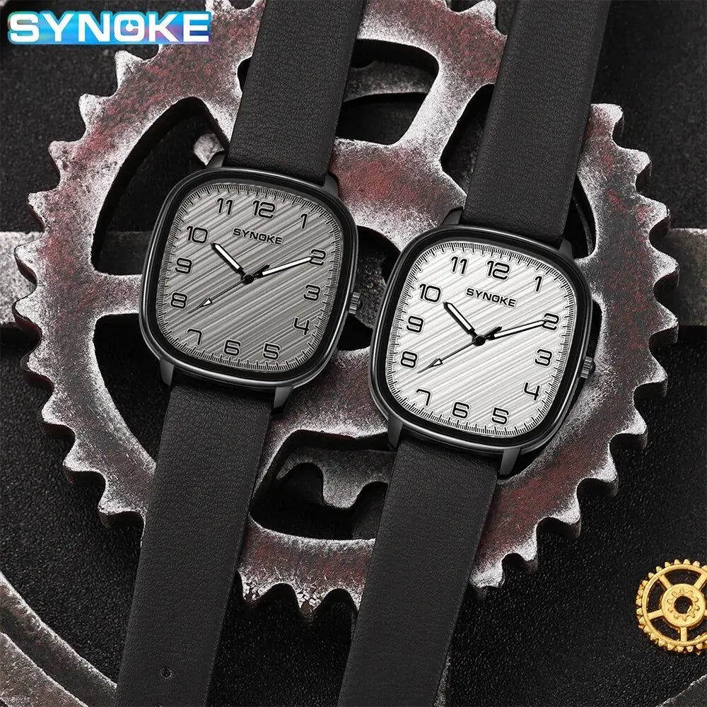 SYNOKE Montre à quartz pour homme, montre-bracelet à la mode, simple, pour affaires, à quartz, pour homme, pour étudiant, sport, non mécanique