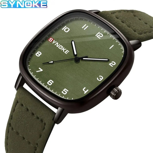 SYNOKE Montre à quartz pour homme, montre-bracelet à la mode, simple, pour affaires, à quartz, pour homme, pour étudiant, sport, non mécanique