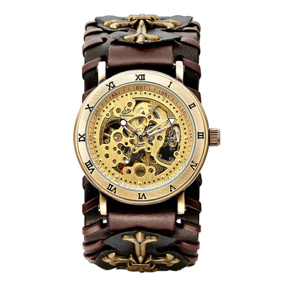 Top New shenhua European and American style punk men's fashion casual hollowed out mechanical automatic mechanical watch 2023