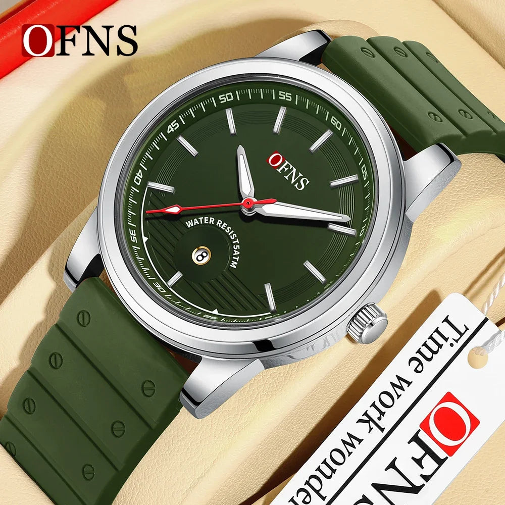 OFNS Top of the line 8028 New Fashion Men's Quartz Watch Leisure Fashion Lighting Electronic Calendar Waterproof Men's Watch