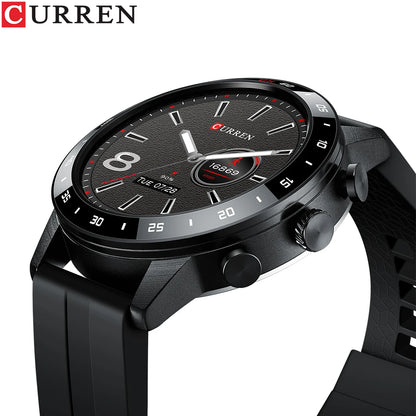 CURREN Men's Smart Watch Waterproof Heart Rate Monitor Fitness Tracker Digital Watch Sports Music Play HD Screen for Android IOS