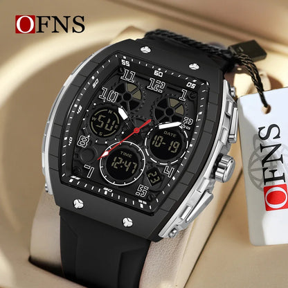 OFNS Top Brand 6157 Digital Watch Men's Sports Watch Electronic LED Men's Watch Men's Clock Outdoor Waterproof Watch 2024