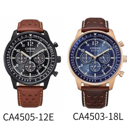 CITIZEN quartz watches Three-Eye Chronograph Waterproof Eco-Drive Watch Business Sports Leisure Men's Watch  CA4503-18L