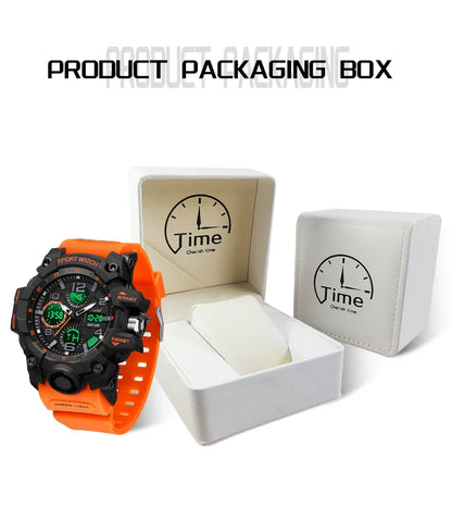 OFNS 6021 Fashionable and Trendy Men's Multi functional Luminous Alarm Clock, Shockproof and Waterproof Men's Watch 2024