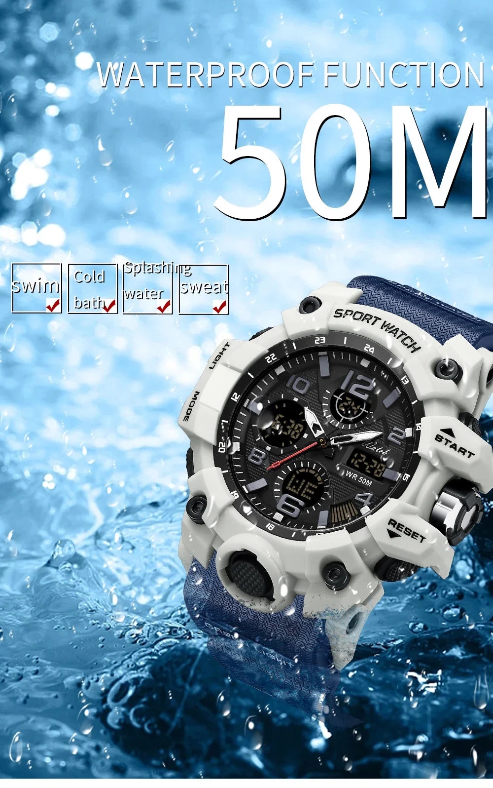 OFNS 6021 Fashionable and Trendy Men's Multi functional Luminous Alarm Clock, Shockproof and Waterproof Men's Watch 2024