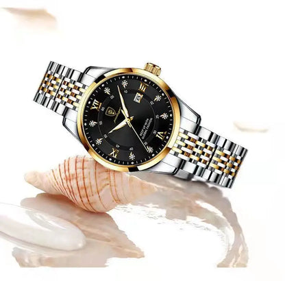 POEDAGAR Fashion Women Watch Top Brand Rose Gold Stain Steel Waterproof Date Quartz Ladies Watch Luxury High Quality Clock Gifts