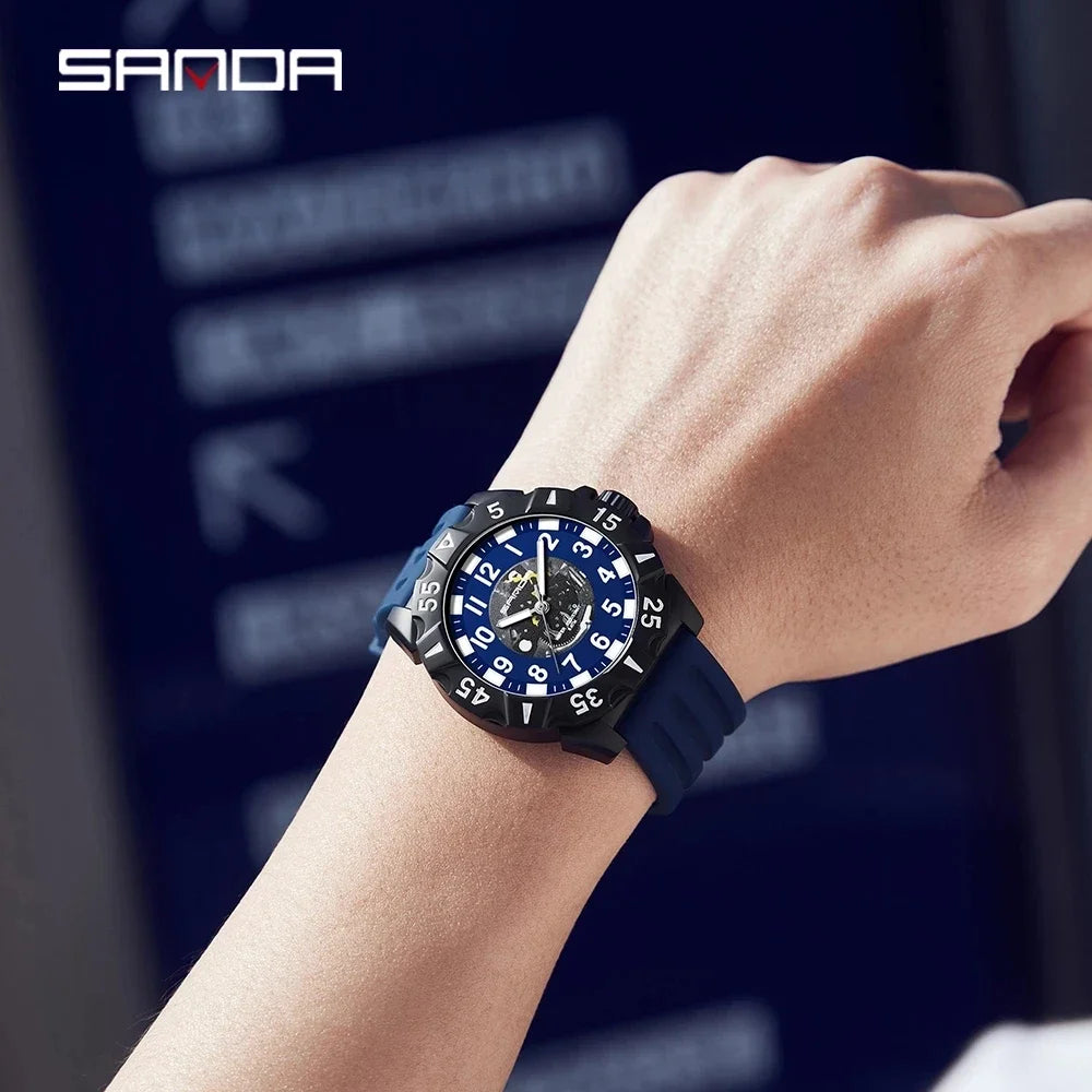 Sanda 3209 Quartz Watch Digital Fashion Trend Creative Waterproof Quartz Male and Female Watch